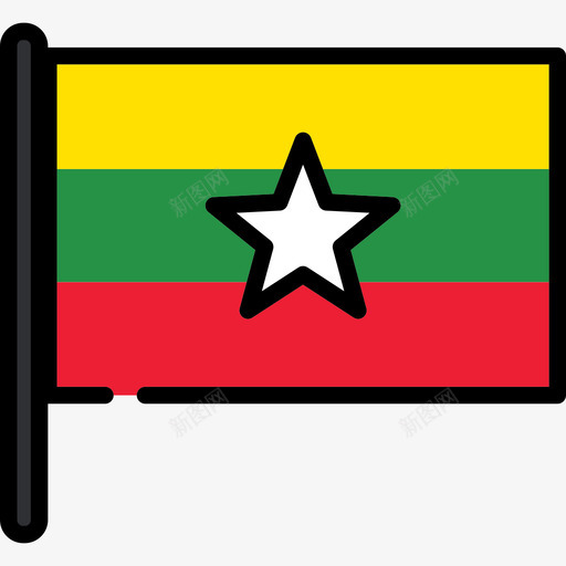 缅甸国旗收藏2号桅杆图标svg_新图网 https://ixintu.com 桅杆 缅甸国旗收藏2号