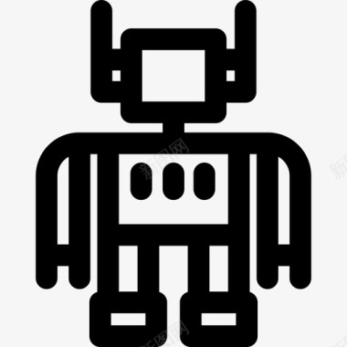 机器人玩具10线性图标图标