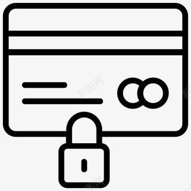 卡锁卡安全借记保护图标图标