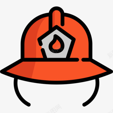 消防员头盔消防3线型颜色图标图标