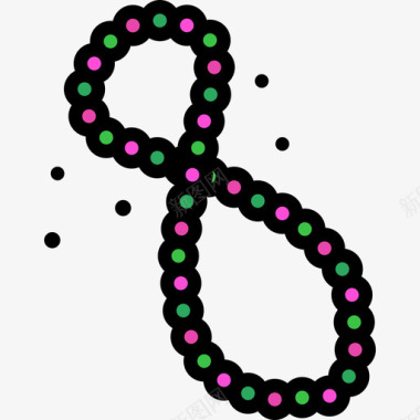 珠子mardigras6线性颜色图标图标