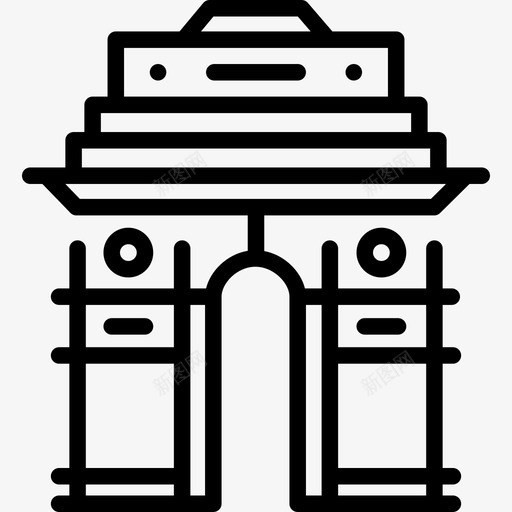 印度之门印度3直线图标svg_新图网 https://ixintu.com 印度3 印度之门 直线