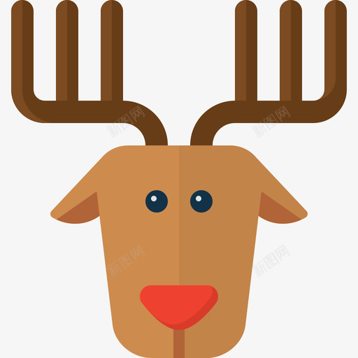 驯鹿圣诞节平坦图标svg_新图网 https://ixintu.com 圣诞节 平坦 驯鹿