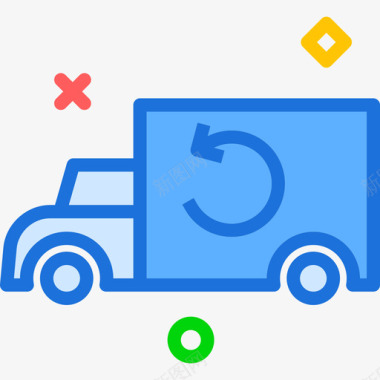 卡车运输20线性颜色图标图标