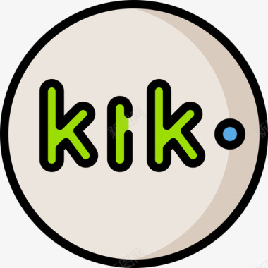 Kik社会平均23线性颜色图标图标