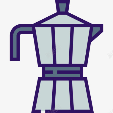 水壶厨房6线性颜色图标图标