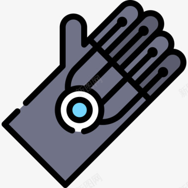 有线手套futuretechnology7线性颜色图标图标