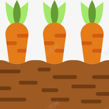胡萝卜农业2平坦图标图标