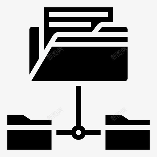 文件夹连接数据图标svg_新图网 https://ixintu.com 共享 数据 文件夹 网络 网络分析图示符 连接