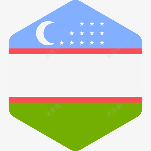 乌兹别克斯坦国际旗帜2六边形图标svg_新图网 https://ixintu.com 乌兹别克斯坦 六边形 国际旗帜2
