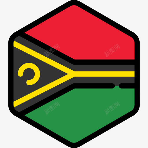 瓦努阿图旗帜系列5六边形图标svg_新图网 https://ixintu.com 六边形 旗帜系列5 瓦努阿图