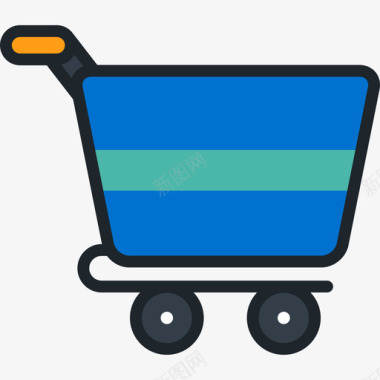 购物车电子商务13线性颜色图标图标