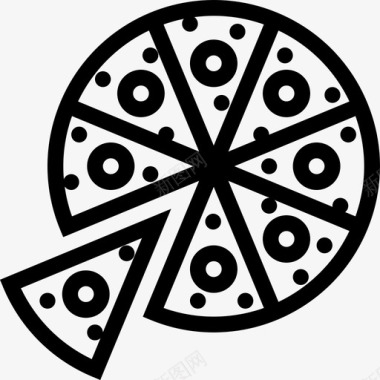 披萨13号厨房直纹图标图标