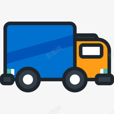 送货车电子商务13线性颜色图标图标