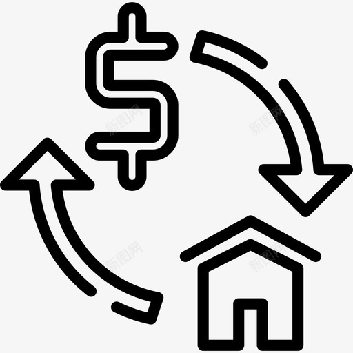 抵押贷款房地产22直系图标svg_新图网 https://ixintu.com 房地产22 抵押贷款 直系