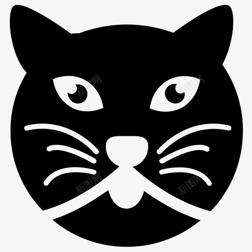 卡通猫卡通动物猫表情图标svg_新图网 https://ixintu.com 卡通动物 卡通猫 可爱卡通 可爱猫脸字形图标 猫脸 猫表情
