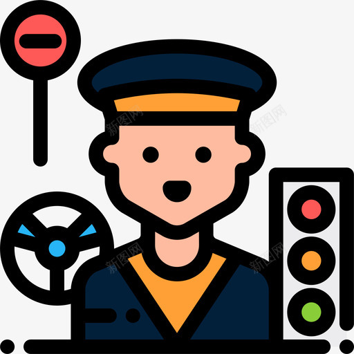 出租车司机职业和工作6线性颜色图标svg_新图网 https://ixintu.com 出租车司机 线性颜色 职业和工作6