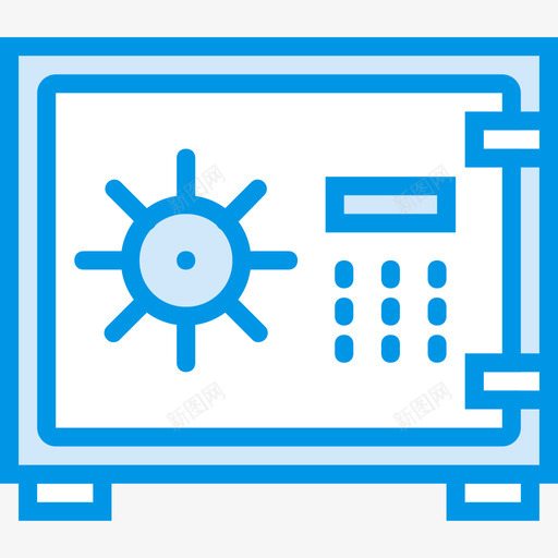 保险箱商业和营销蓝色图标svg_新图网 https://ixintu.com 保险箱 商业和营销 蓝色