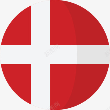 丹麦国旗3圆圈平坦图标图标