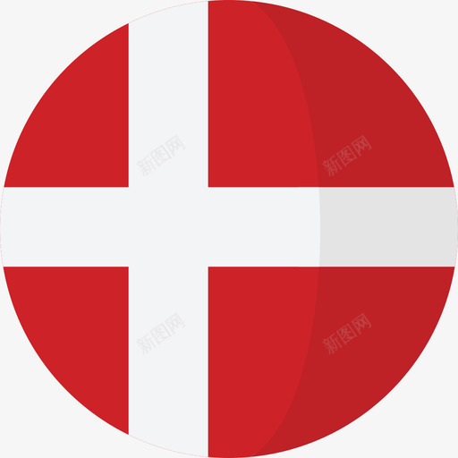 丹麦国旗3圆圈平坦图标svg_新图网 https://ixintu.com 丹麦 国旗3 圆圈平坦