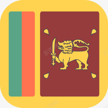 斯里兰卡国际国旗3圆形方形图标图标