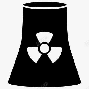 核能冷却塔核电站图标图标