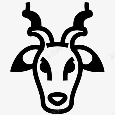 羚羊脸鹿鹿脸图标图标