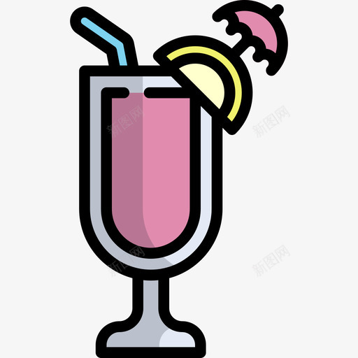 鸡尾酒酒吧和酒吧3线性颜色图标svg_新图网 https://ixintu.com 线性颜色 酒吧和酒吧3 鸡尾酒