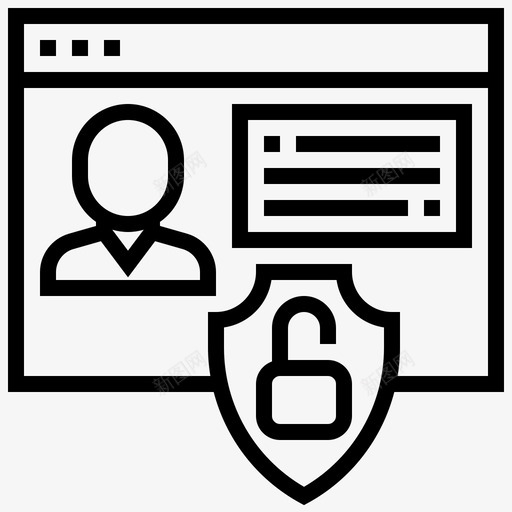 个人信息保护图标svg_新图网 https://ixintu.com 个人 保护 信息 安全 数据安全线 网站