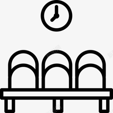 候机室9号机场直线式图标图标