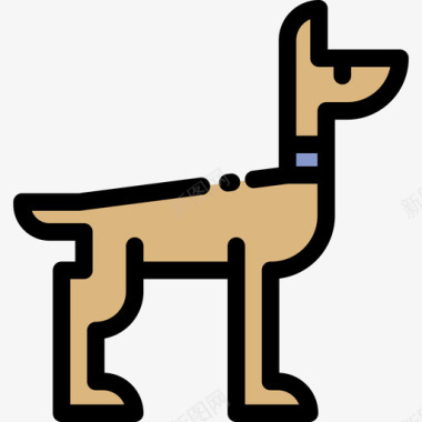 狗动物30线性颜色图标图标