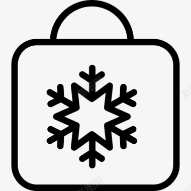 购物袋圣诞元素2线性图标图标