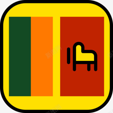 斯里兰卡旗帜收藏6圆形方形图标图标