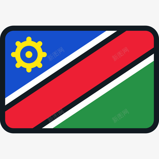 纳米比亚旗帜集合4圆角矩形图标svg_新图网 https://ixintu.com 圆角矩形 旗帜集合4 纳米比亚