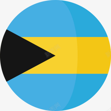 巴哈马群岛国旗3圆圈平坦图标图标