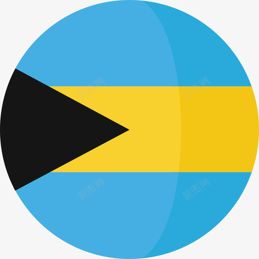 巴哈马群岛国旗3圆圈平坦图标svg_新图网 https://ixintu.com 国旗3 圆圈平坦 巴哈马群岛