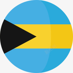 巴哈马群岛巴哈马群岛国旗3圆圈平坦图标高清图片