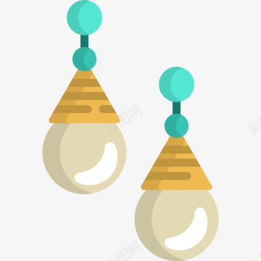 耳环珠宝3扁平图标图标