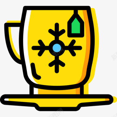 茶杯冬季黄色图标图标
