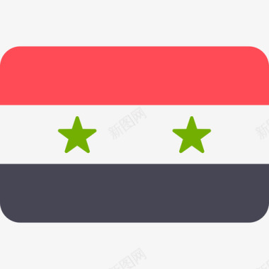 叙利亚国际国旗6圆形矩形图标图标