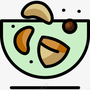 维生素咖啡和早餐3线性颜色图标图标