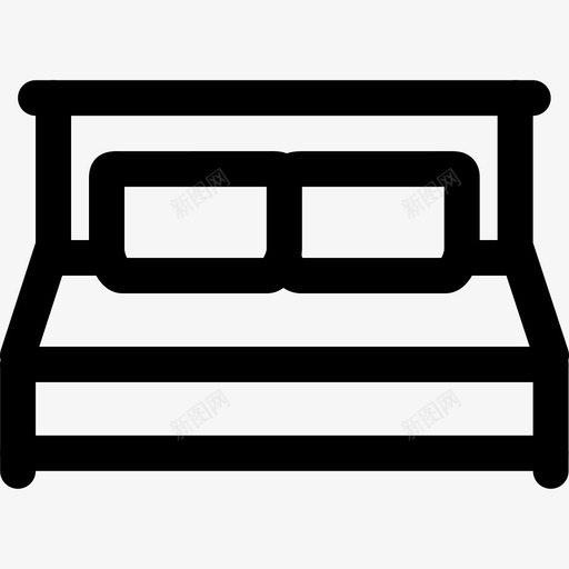 床家具1832px线图标svg_新图网 https://ixintu.com 32px线 家具18 床