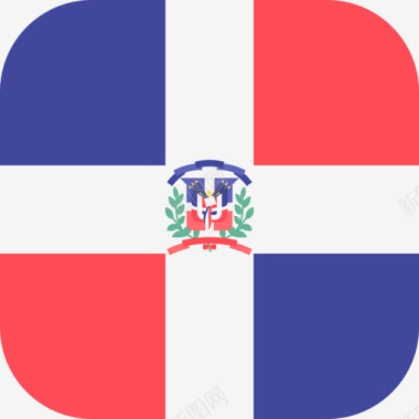 多米尼加共和国国际国旗3圆形方形图标图标