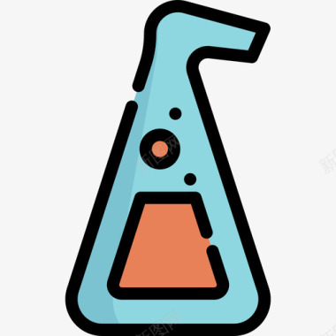 烧瓶科学14线性颜色图标图标