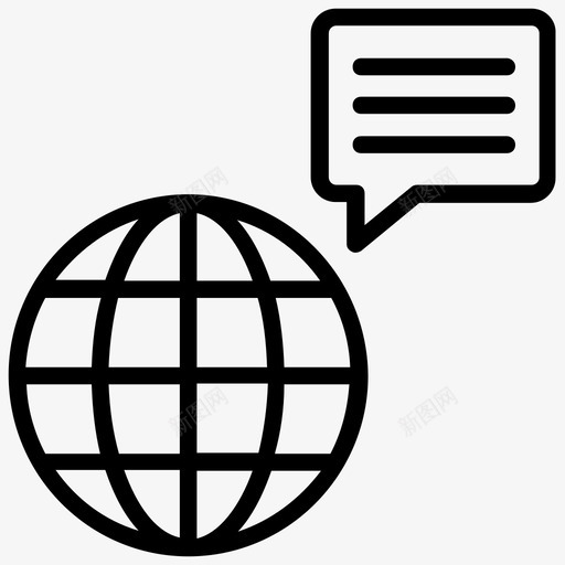 全球通讯全球聊天全球连接图标svg_新图网 https://ixintu.com 全球聊天 全球连接 全球通讯 全球链接 数据组织线图标 社交圈