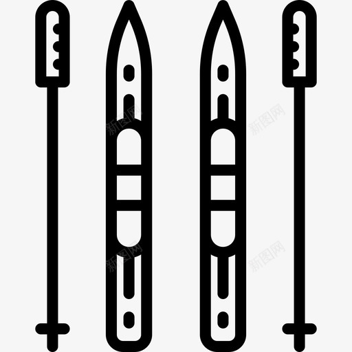 滑雪冒险运动8直线型图标svg_新图网 https://ixintu.com 冒险运动8 滑雪 直线型