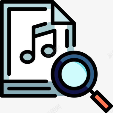 音乐搜索引擎优化在线营销5线性颜色图标图标