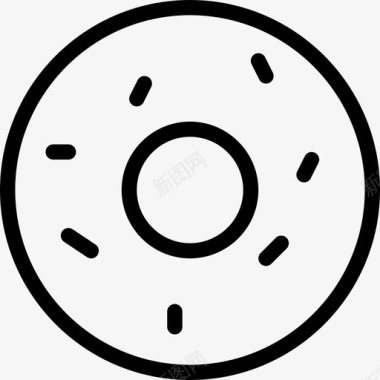 甜甜圈食品饮料直线型图标图标