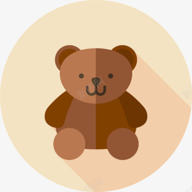 泰迪熊玩具5扁平图标图标