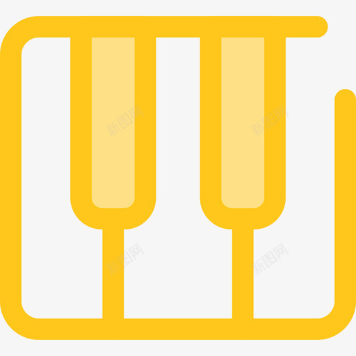 钢琴用户界面10黄色图标svg_新图网 https://ixintu.com 用户界面10 钢琴 黄色